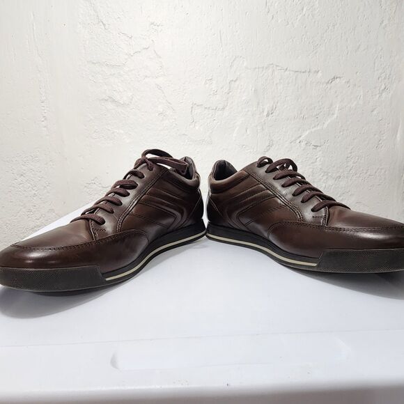 Ermenegildo Zegna Brown Nappa Leather Low Top Trainers Sneakers Mens 9.5 Italy main image 14